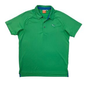Puma Polo Shirt Mens S Small Parrot Green Short Sleeve Performance Sports Golf